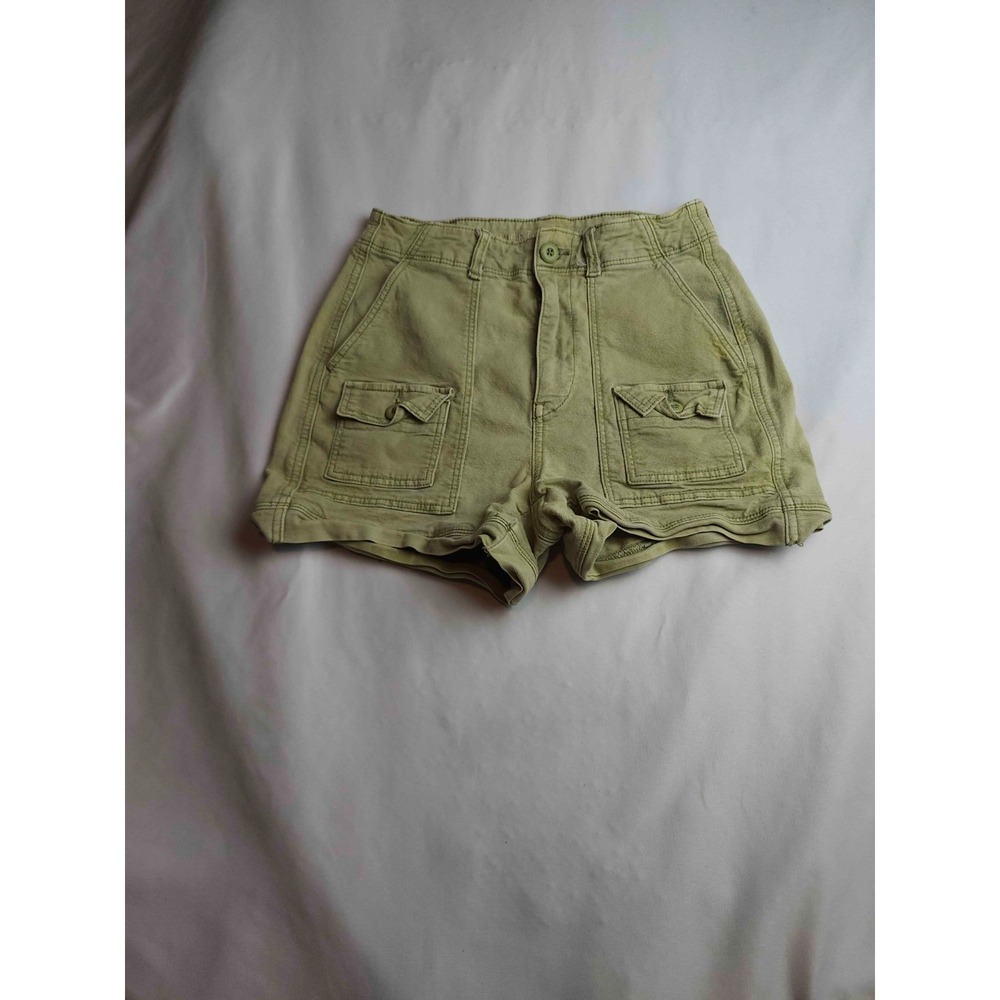 American Eagle Utility Shorts Womens Size 0 Olive Twill Cargo Pockets Stretch